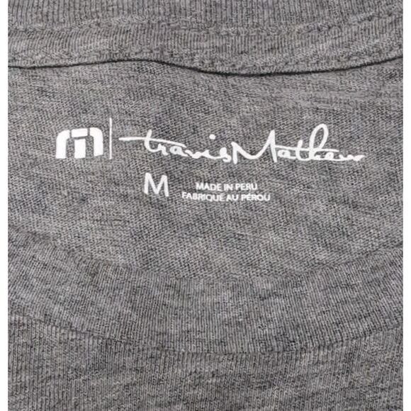 Travis Mathew Star Bright T-Shirt Mens M Heather Gray Pima Cotton Flag NEW NWT - Picture 5 of 11
